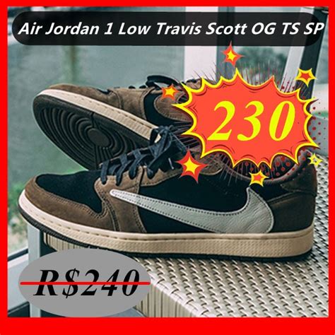 T Nis Original Cores Nike Air Jordan Baixo Travis Scott Og Ts