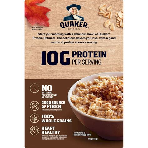 Quaker Fiber Protein Instant Oatmeal Maple Brown Sugar