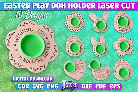 Easter Play Doh SVG, Easter Play Doh Holders Lasercut, Kids Easter ...