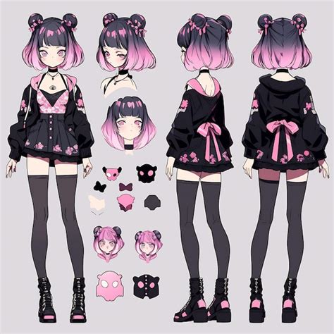 Premium AI Image | a set of anime dolls with a pink bow on their head and the other one has a ...