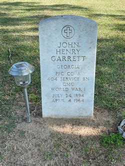 John Henry Garrett Homenaje De Find A Grave