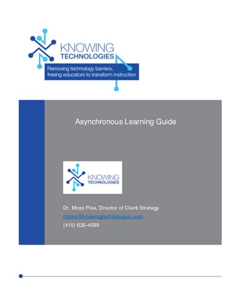 Pdf Asynchronous Learning Guide Moss Pike