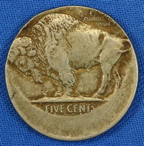 Back Indian Head Buffalo Nickel C Five Cent Coin Off Center