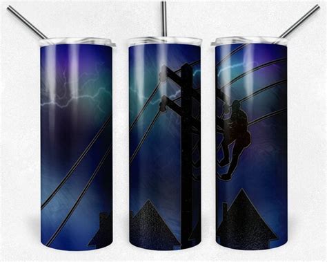 Lineman Stained Glass Skinny Tumblers 20 Oz Tumbler Instant Etsy