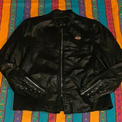 S Brooks Leather Biker Jacket Genuine Vintage Motor Gem