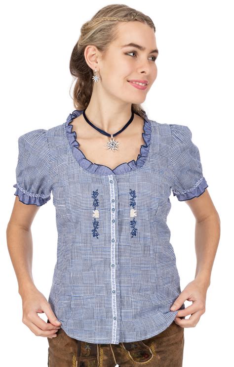 OS Trachten Bluse 451004 3439 48 Jeans Alpenclassics De