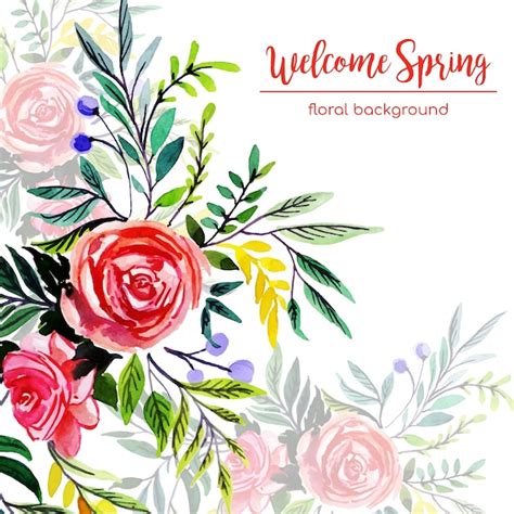 Free Vector Watercolor Spring Floral Background