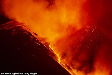 Italy S Mount Etna Spews Out Lava And Blows Out Smoke Rings In First