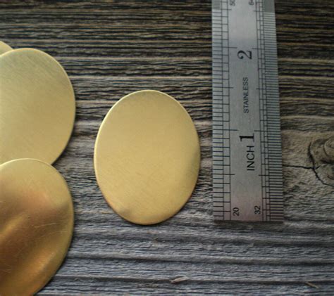 12 Large Flat Brass Oval Discsstamping Blanks Za506 Etsy