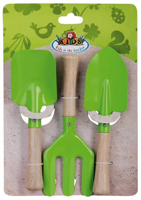 Set jardinage enfant 3 pièces Vert Outils jardinage Outils pour