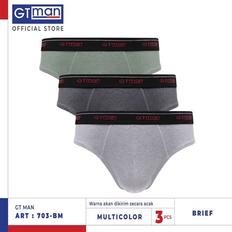 Jual GT MAN 703 BM ISI 3 PCS MULTICOLUR CELANA DALAM PRIA BRIEF