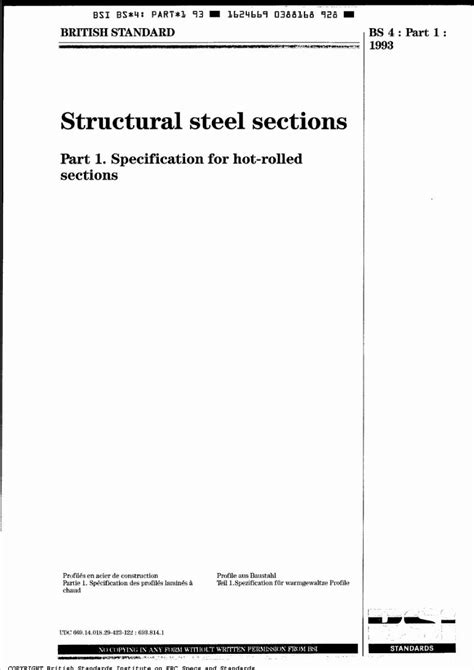 Pdf Bs4 1 Specification For Hot Rolled Sections Dokumentips