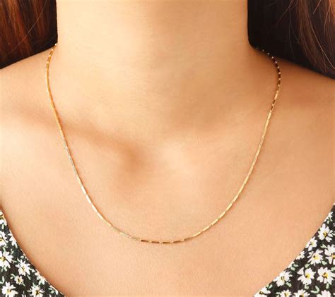 Veronese K Clad Polished Bar Link Necklace Qvc