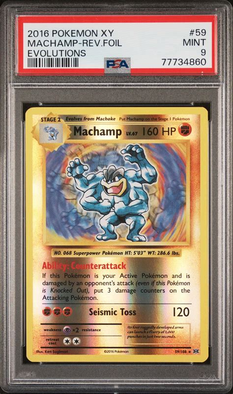 2016 Pokemon Xy Evolutions 59 Machamp Reverse Foil PSA 9 GameStop