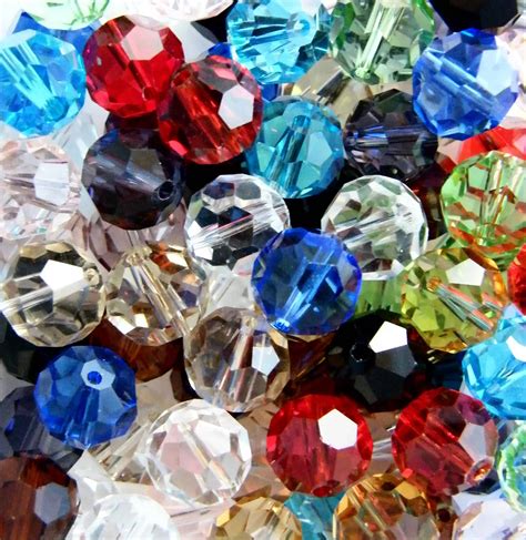 30pcs 12mm Faceted Round Crystal Beads Mixed BeadsForEwe