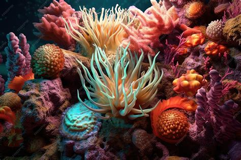 premium ai image  colorful coral   lot   colors