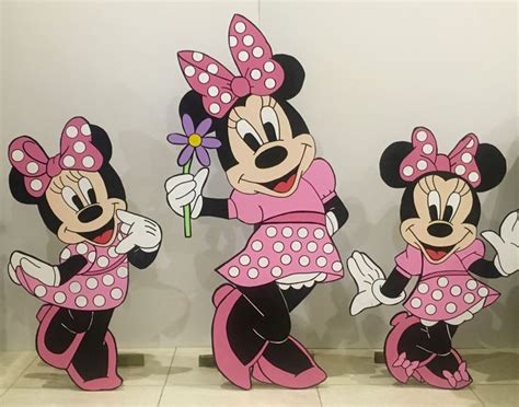 Set Of Wooden Minnie Mouse Cutouts Minnie Mouse Birthday Party