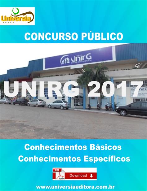 APOSTILAS GRÁTIS PARA CONCURSOS PÚBLICOS Apostila UNIRG 2017