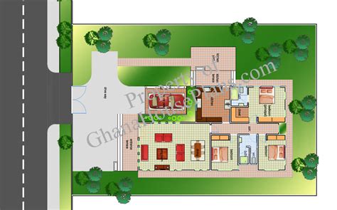 Bedroom Two Storey Ghana House Plan Big Living Dining Kitchen More