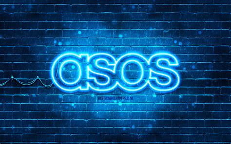 Download Wallpapers Asos Blue Logo 4k Blue Brickwall Asos Logo