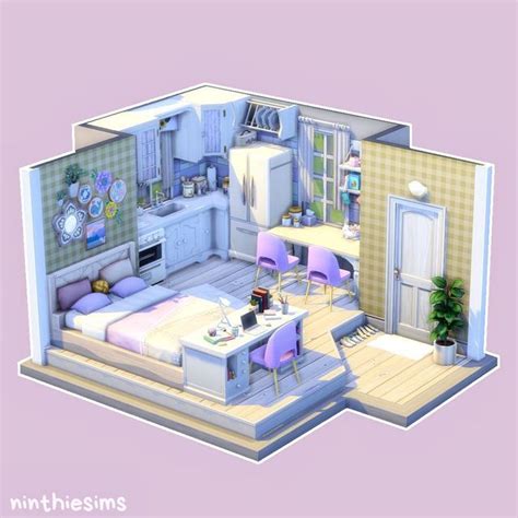 Oliwia Sims 4 Builds On Instagram Small Purple Apartment Hello