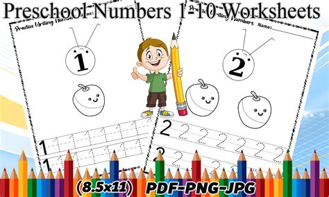 Preschool Numbers 1 10 Worksheets Graphic By Tabbai Design · Creative Fabrica