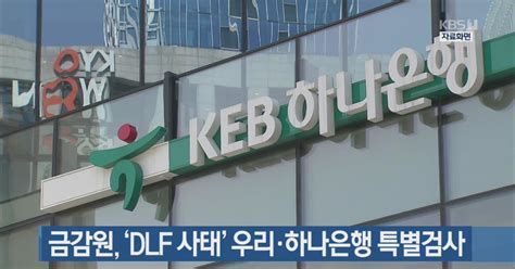 금감원 Dlf 사태 우리·하나은행 특별검사