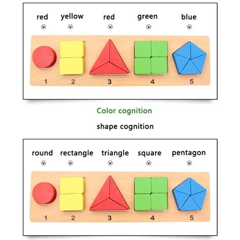 Holz Geometrische Formen Sortieren Mathematik Montessori Puzzle Bunte