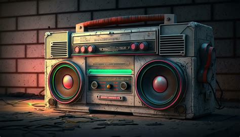 Blast From The Past 80s Ghetto Blaster In Neon Colors 24063652 Stock