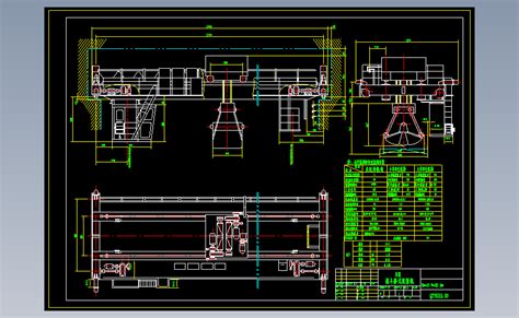 抓斗桥式起重机设计总图autocad 2010模型图纸下载 懒石网