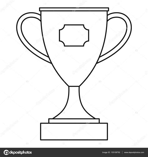 Trofeo Copa Premio Icono Estilo De Contorno Vector De Stock