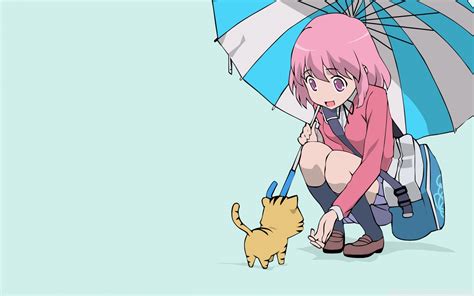 Fondos de pantalla Toradora kushieda minori niña gato paraguas