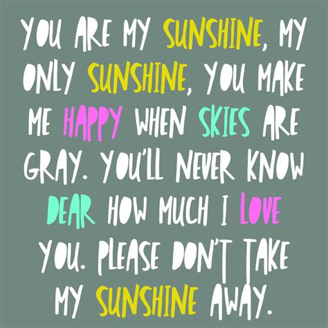 Trinx You Are My Sunshine Lyrics On Gray On Canvas Textual Art Wayfair