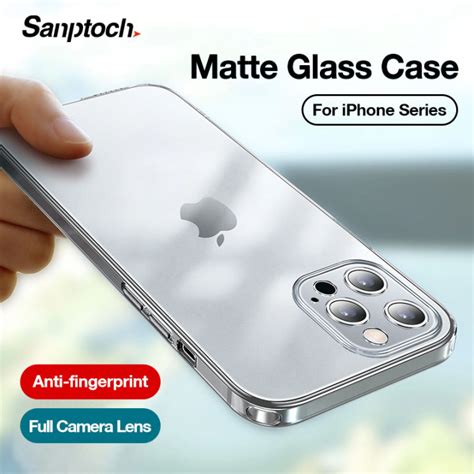 Sanptoch Matte แก้วสำหรับ Iphone 11 12 13 14 Pro Max Full เลนส์