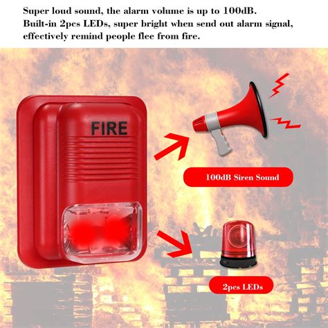 Fire Alarm Warning Strobe Siren Horn Sound Strob Vicedeal