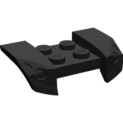 LEGO Black Mudguard Plate 2 X 4 With Overhanging Headlights 44674