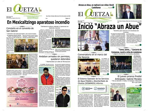 Nuestra Portada Edición 2256 30 Noviembre 2022 El Quetzal de Cholula