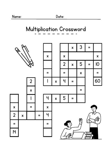 Multiplication Crossword Puzzle Multiplication Math Crossword Student