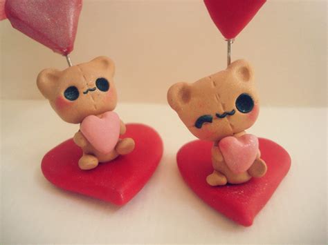 Polymer Claykawaii Teddy Bear Photonote Holder Valentines Day T