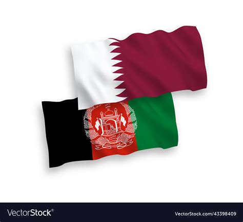 Flags of islamic republic afghanistan and qatar Vector Image