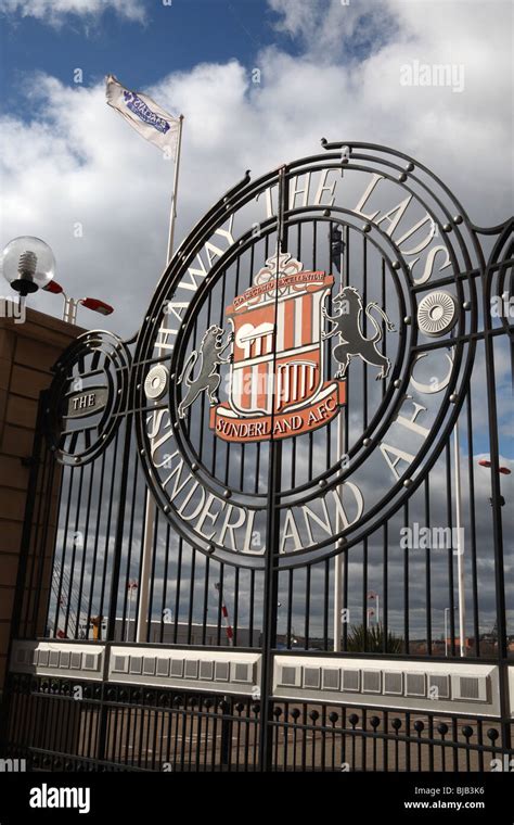 The entrance gate to the Stadium of Light, the home of Sunderland ...