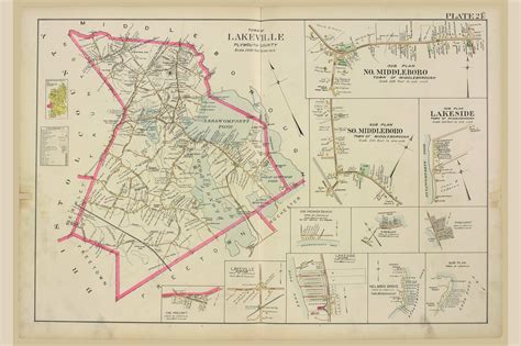 Lakeville Massachusetts 1903 Old Town Map Reprint North & - Etsy UK