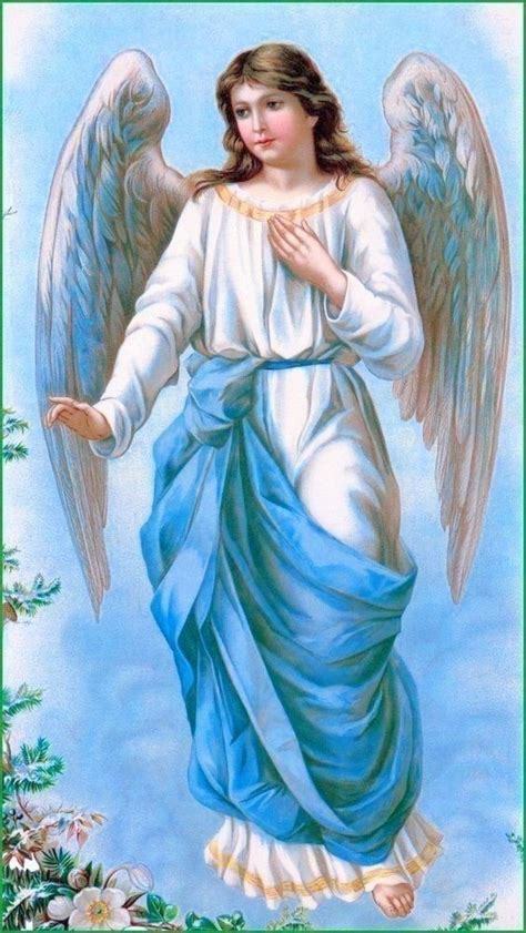 An Angel With White Wings And Blue Dress