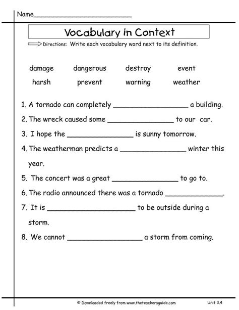 worksheet ideas vocabulary words worksheets image  vocabulary