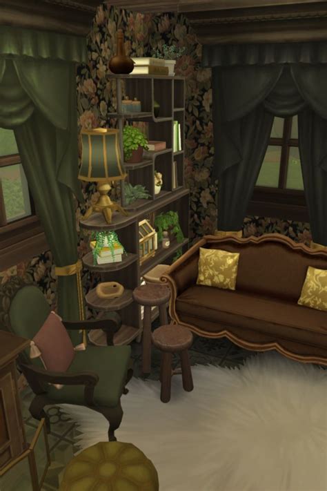 Witch Aesthetic Home Office Waiting Area Sims Cc In Dark