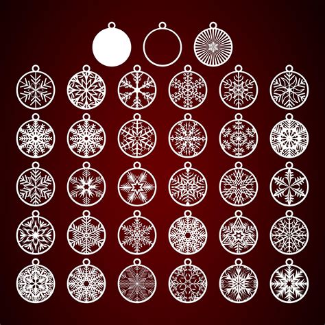 Snowflake Svg Bundle Christmas Ornament Svg Christmas Svg Etsy