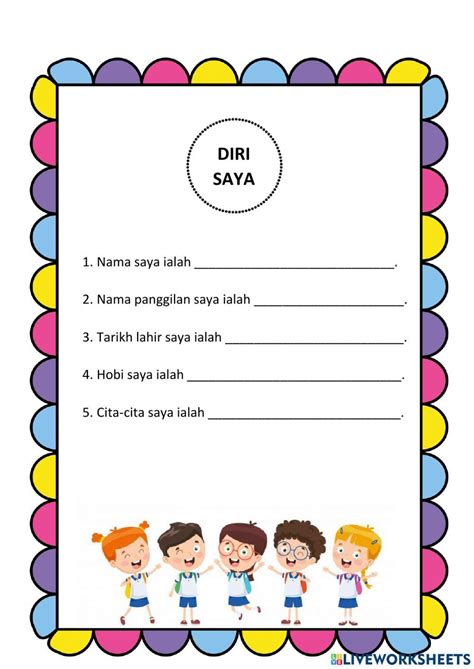 Diri Saya Online Worksheet Live Worksheets