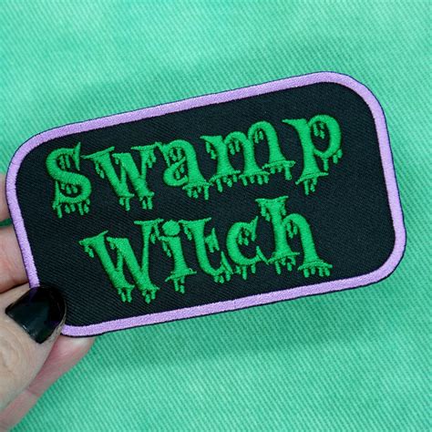 Swamp Witch Embroidered Name Tag Iron On Patch - Junkyard Witch