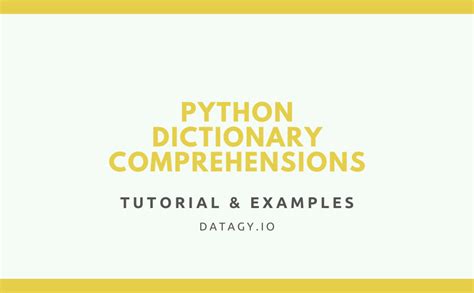 Dict Comprehension Python примеры