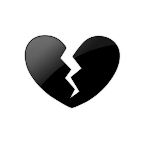 Download Broken Black Heart Emoji Broken Heart Icon Png Clipart Images